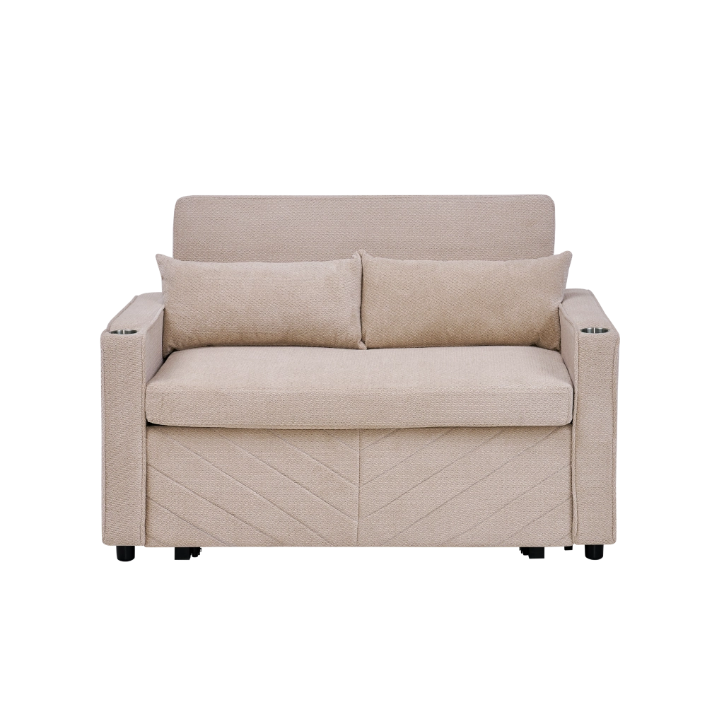 Divano Letto 2 Posti con USB ¨C Xylo ¨C Beige, Trasformabile