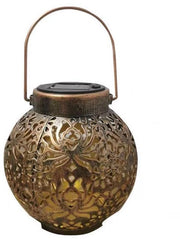 Lanterna solare appesa – Design in acciaio – Per giardino e patio (bronzo)