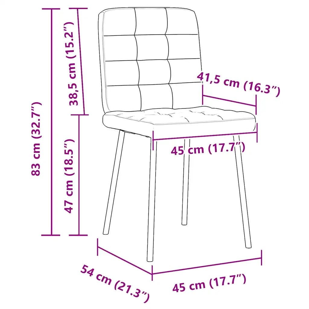 Sedie da Pranzo 4 pz Nere in Velluto 3315186