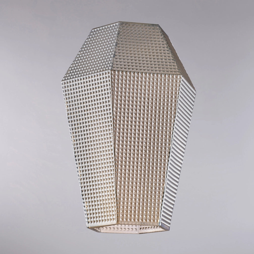 Diffusore In Vetro Soffiato Grigio Specchiato Forma Esagonale