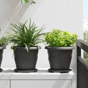 Vasi per Piante 6 pcs Nero Ø 22 x 18 cm Plastica 3403275