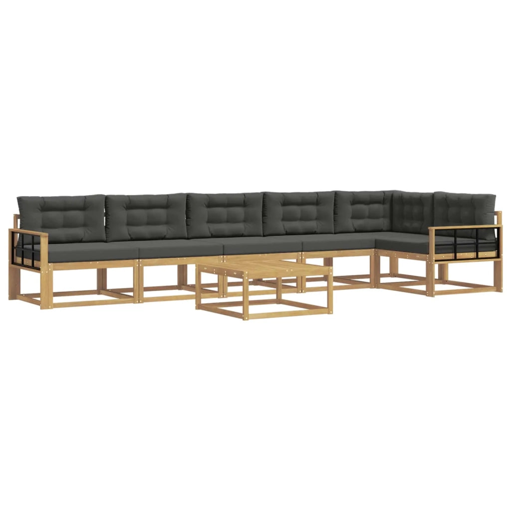 Set di divani da esterno 7 pz Bianco e Antracite Poliestere 3386561
