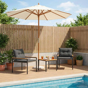 Set Mobili da Esterno 3 pcs Grigio Scuro polyrattan 42025362