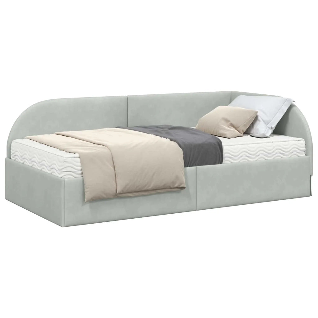 Struttura Letto Angolare con Materasso 2 pcs Grigio chiaro