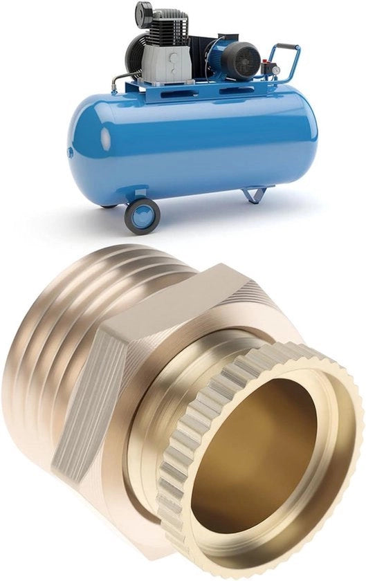 Compressore di aria Valvola di scarico - Ottone - Fusto esterno - Compatibile con 3/8 pollici BSPP - 2 pezzi - Adatto per compressori - Color oro