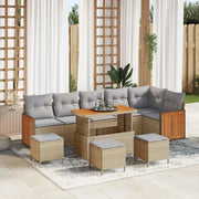 Set Divano da Giardino 12 pcs Beige e Grigio Chiaro polyrattan 3365282