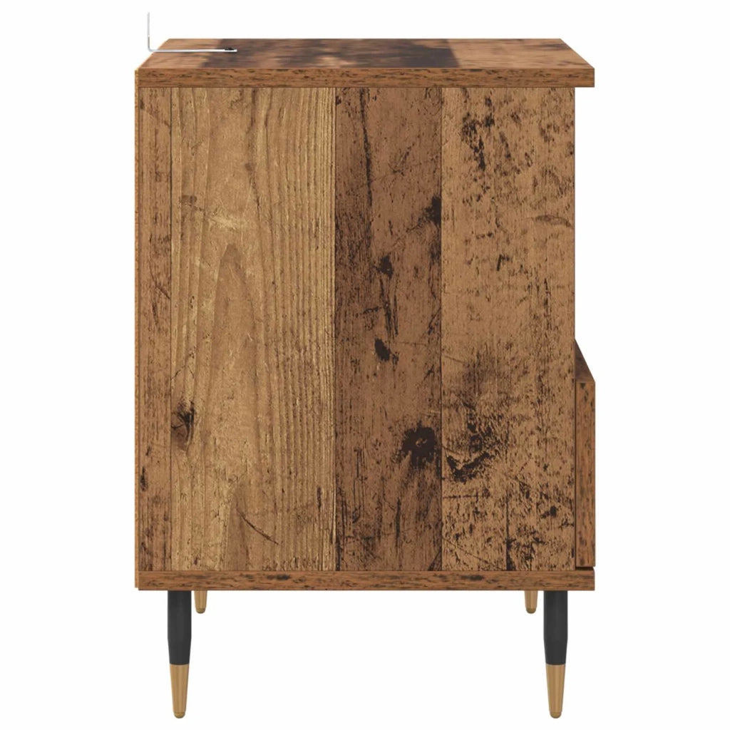 Set di 2 Comodini | Armadio da Notte | Mobiletto da notte Legno vecchio 40 x 35 x 50 cm