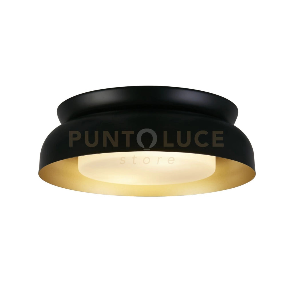 Kendal 2Lt Flush, metallo nero e oro con diffusore satinato