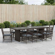 Set da pranzo per esterni 9 pz Nero polyrattan 3448944