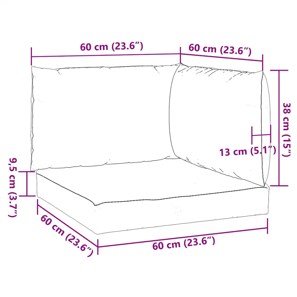 Cuscini per Pallet 3 pz Verde Mélange in Tessuto 4002657