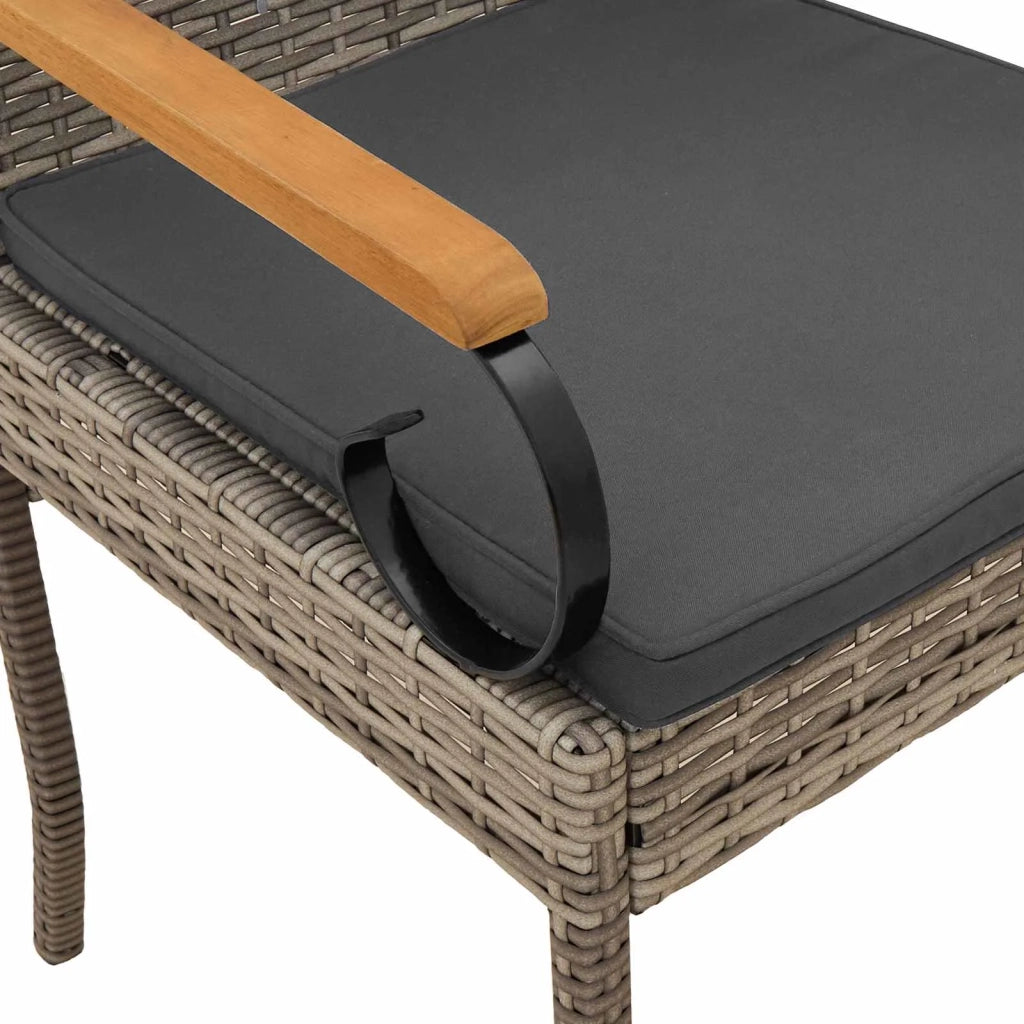 Sedie da giardino con cuscino 2 pcs Grigio e Grigio Scuro 42025881