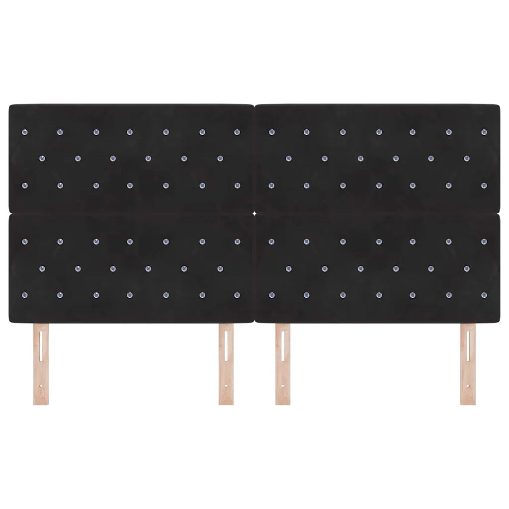 Testiera LED con luci a strisce a LED Nero 90 cm Velluto 3338374