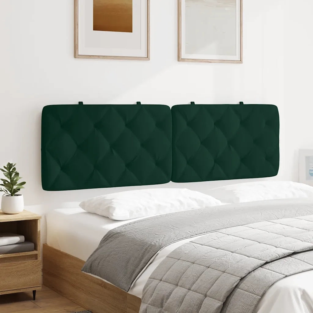 Cuscino Testiera-Cuscino per Testiera Verde Scuro 160 cm in Velluto