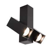 Faretto soffitto doppio quadrato nero orientabile GU10 Shilo