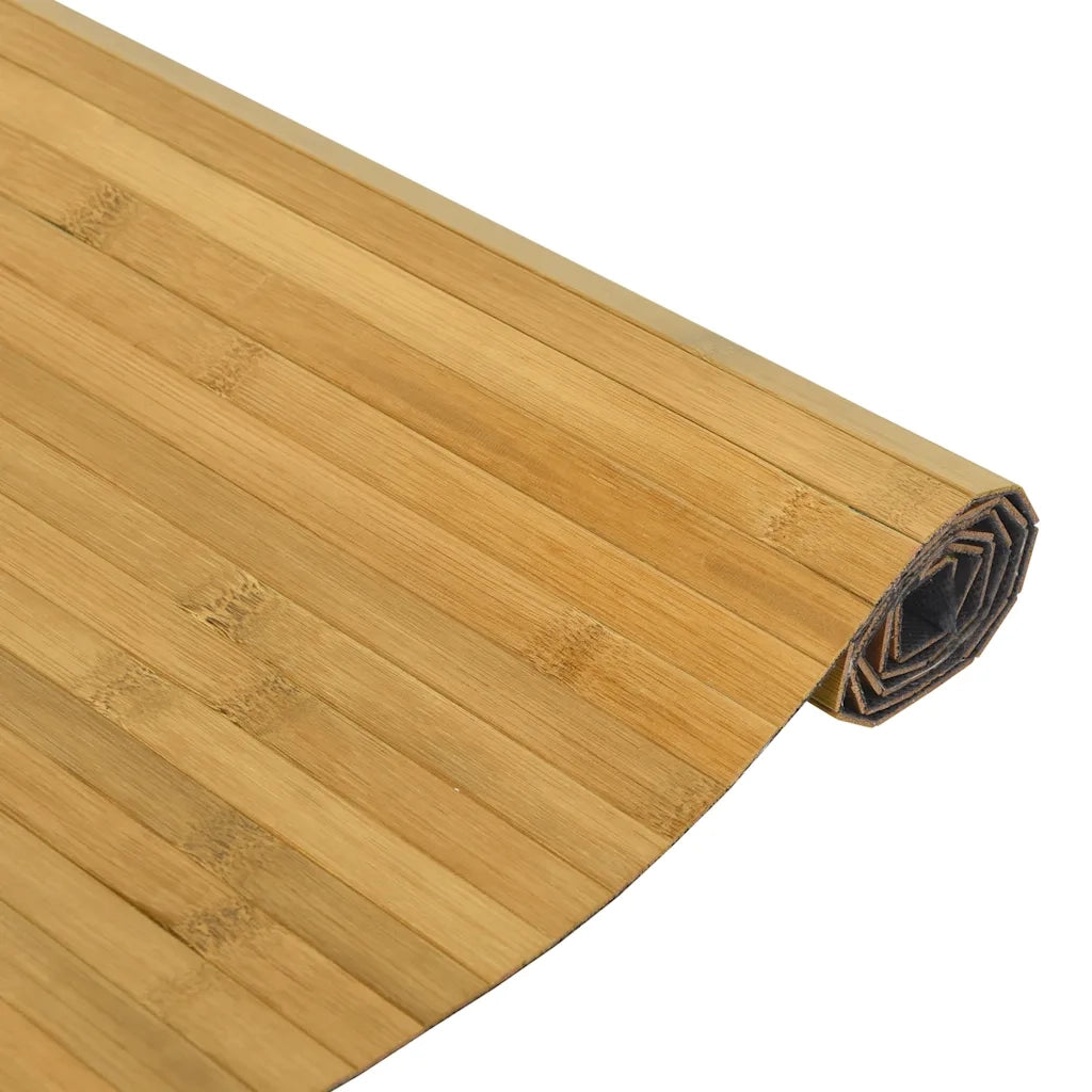 Tappeto Rettangolare Naturale 100x200 cm in Bambù 376805