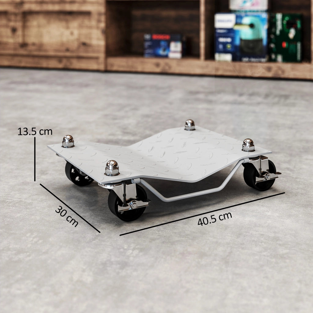 Cricco per Auto 2 Pezzi con 4 Ruote ¨C Minimal ¨C Grigio 40.5x30x13.5 cm