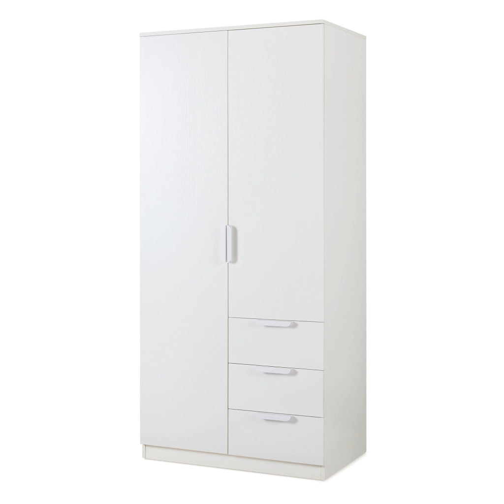 Armadio Guardaroba Eiselfing con Scomparti e Cassetti 176 x 80 x 52 cm Bianco [en.casa]