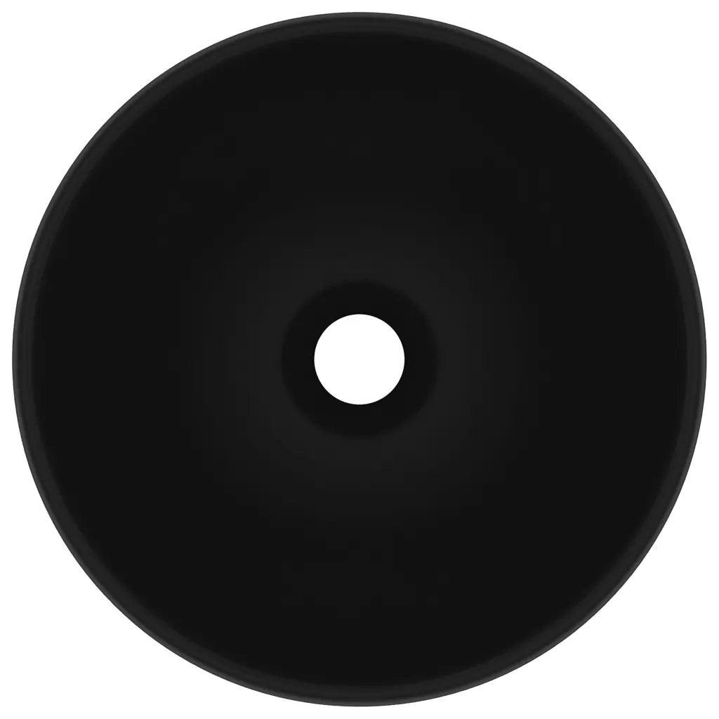 Lavandino Lusso Rotondo Nero Opaco 32,5x14 cm in Ceramica CFW3636980