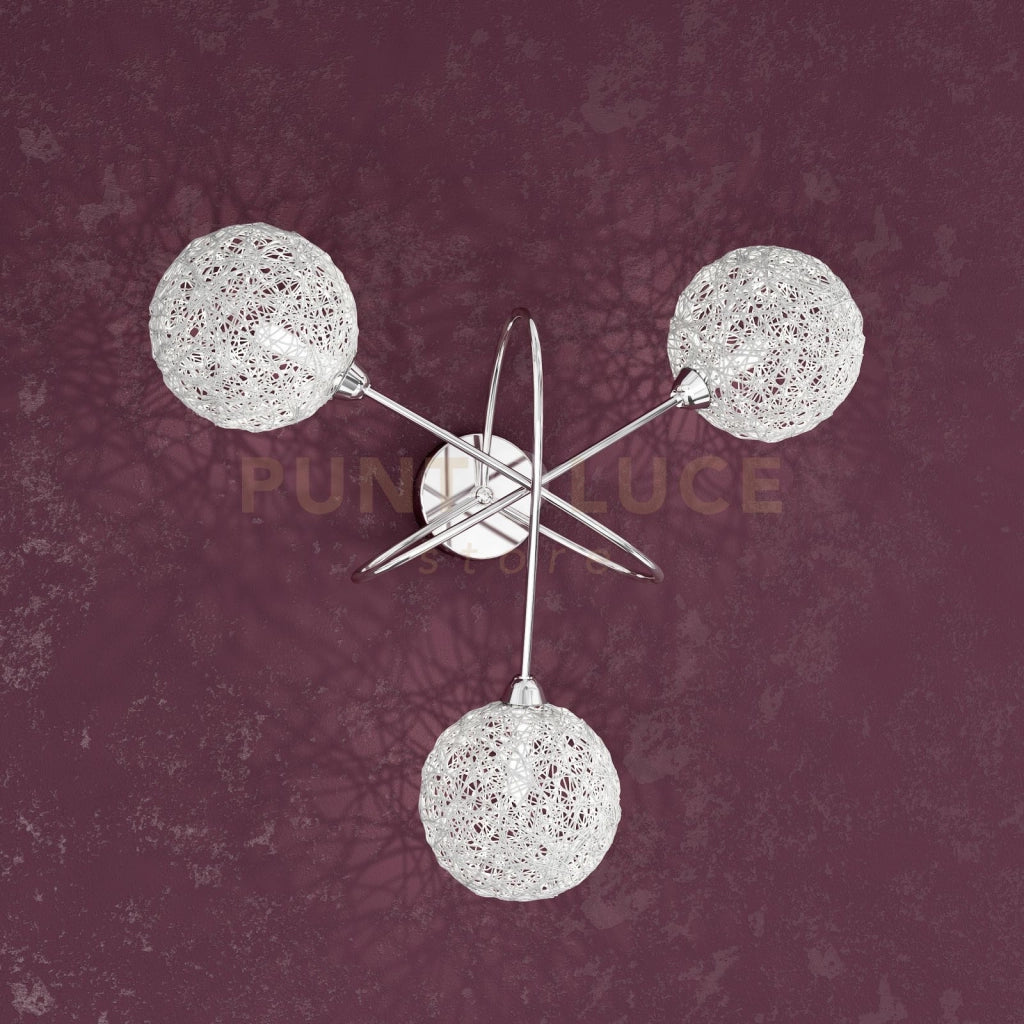 WILLOW APPLIQUE 3 LUCI DECORO GOMITOLO 1098-A3-GO