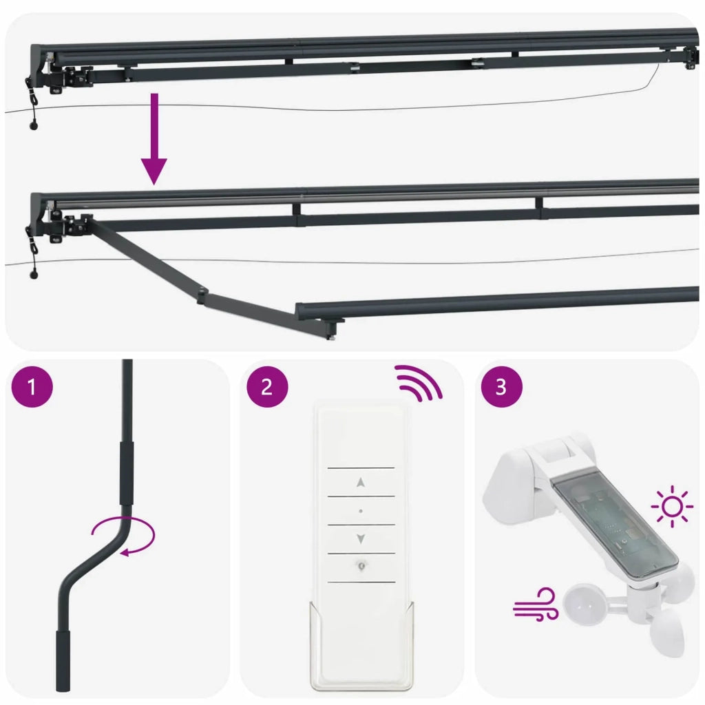 Tettuccio Elettrico Retrattile Tortora 4 × 3,5 m 3426164