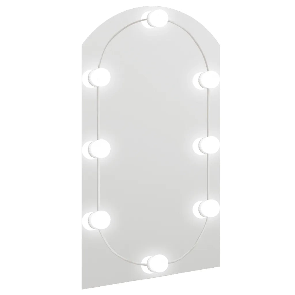 Specchio con Luci LED-Specchio decorativo 70x40 cm Forma ad Arco in Vetro