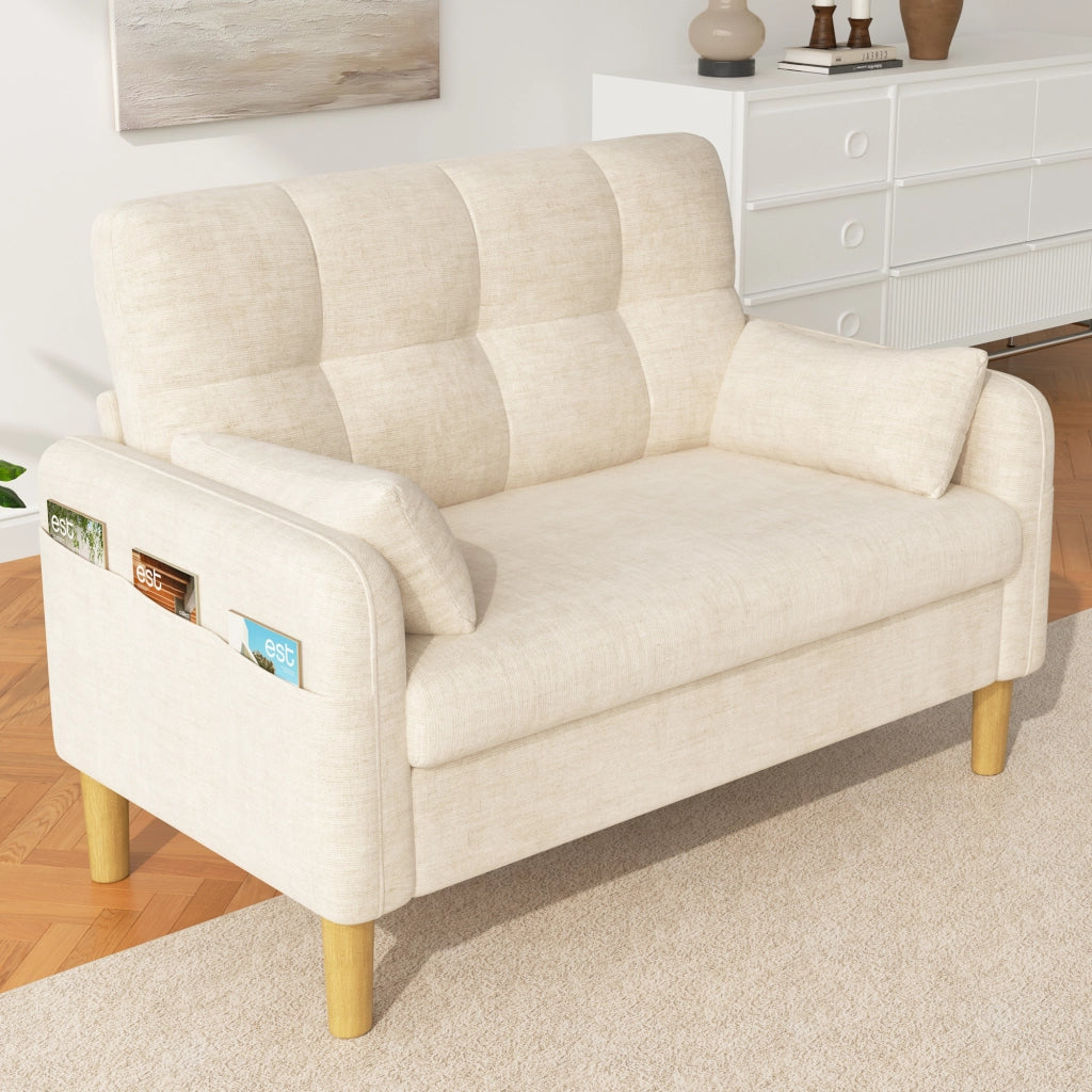 DIVANO 2 posti 119x78x85 cm in chenille beige