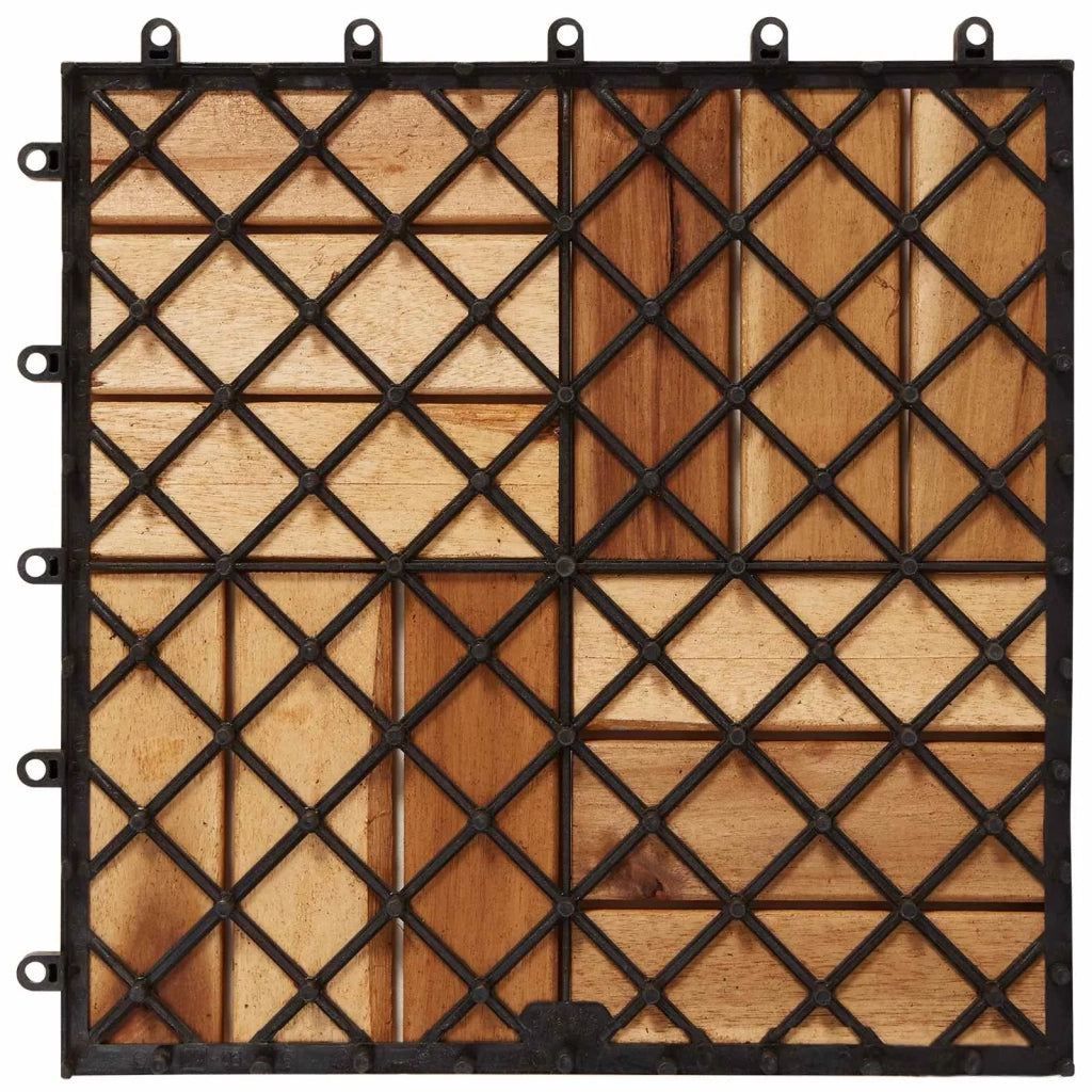 Piastrella per Decking 10 pcs Marrone 30 x 30 cm 42046708