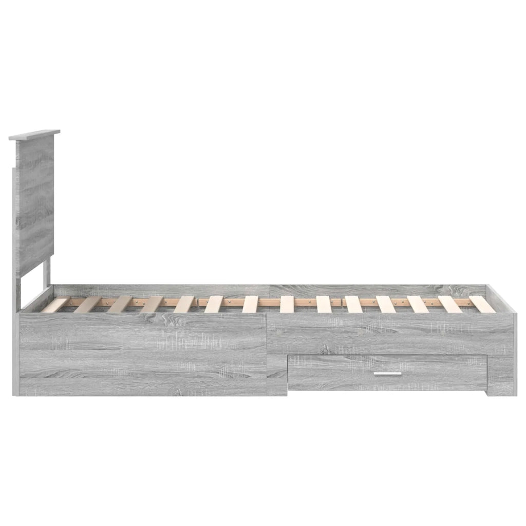 Struttura del letto-Giroletto Grigio Sonoma e Argento 70 x 190 cm