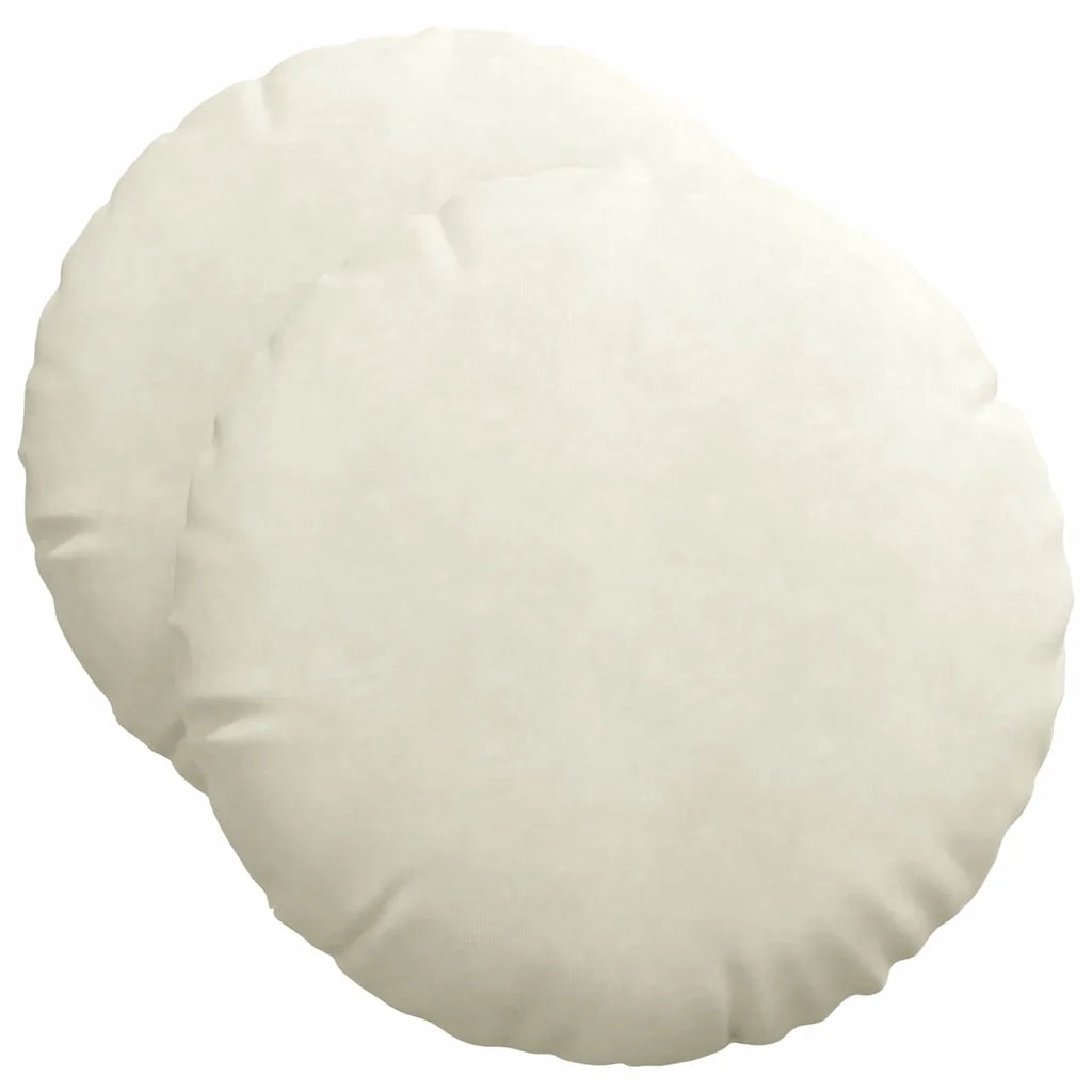 Cuscini per Seduta 2 pcs Crema Ø50 x 19 cm Velluto 42014183