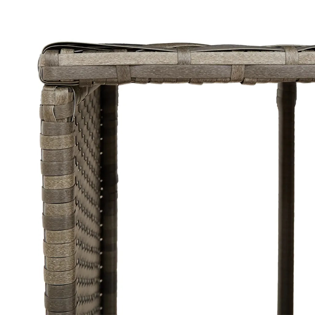 Bordo per Spa Grigio in Polyrattan e Legno Massello di Acacia 365613