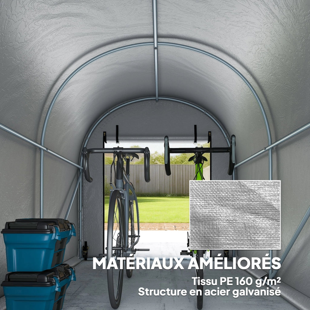 Capanno Giardino Tenda Deposito ¨C zephmum ¨C Grigio Chiaro Acciaio 159x240x185cm