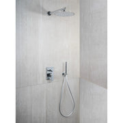 Saliscendi Doccia con soffione e doccetta Cromo in Acciaio inox e ottone cromato Mod. Hera
