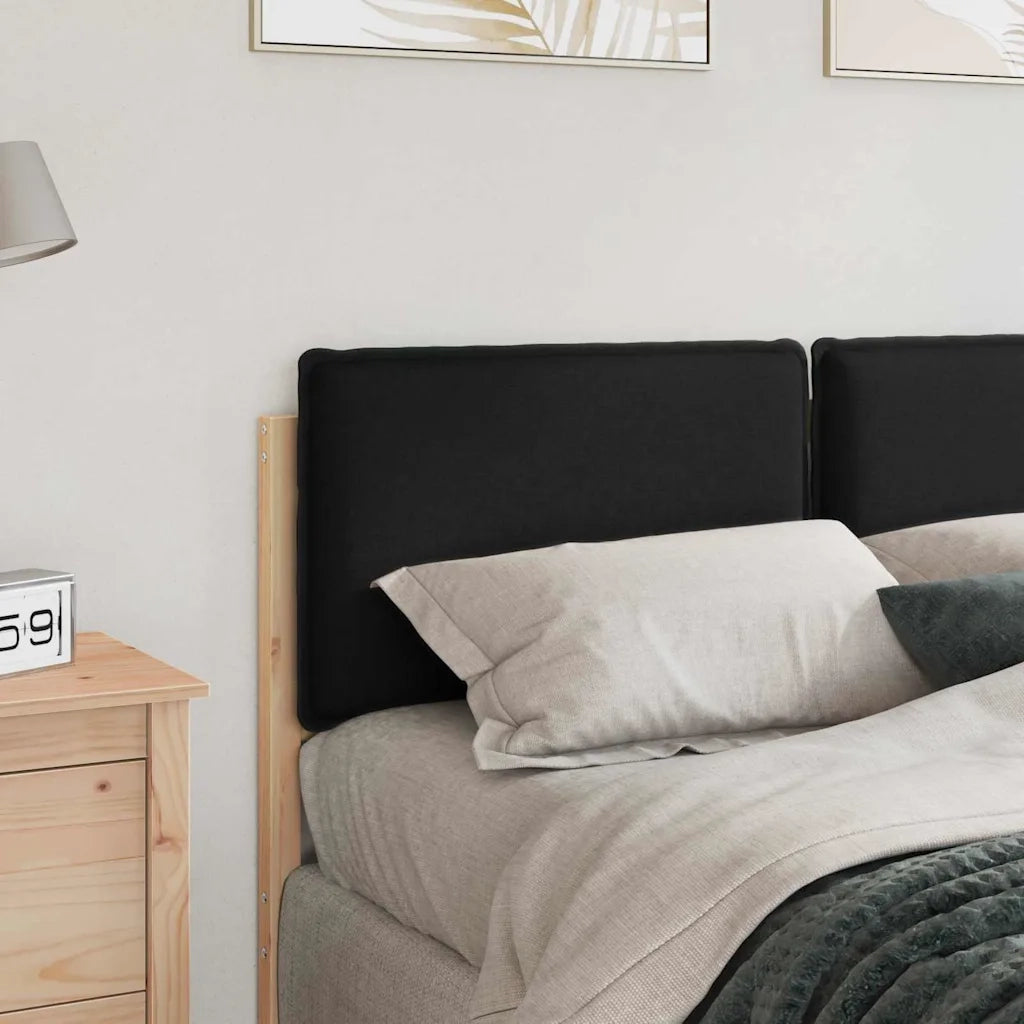 Testiera imbottita Naturale e Nero 120 cm Pino massello 880025
