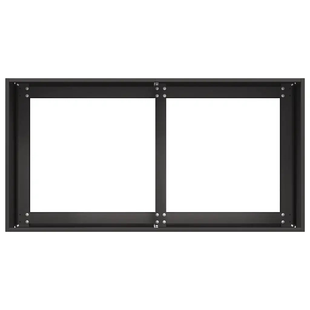 Fioriera moderna da esterno con fondo aperto 80 x 40 x 40 cm stabile e decorativa realizzata in acciaio laminato a freddo nero 02_0051457