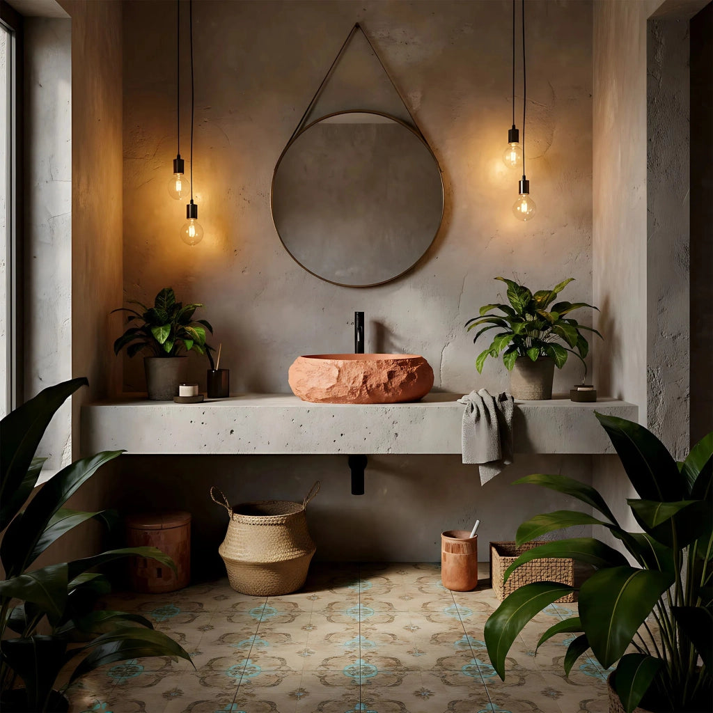 Lavabo Da Appoggio Rea Mika Terracotta