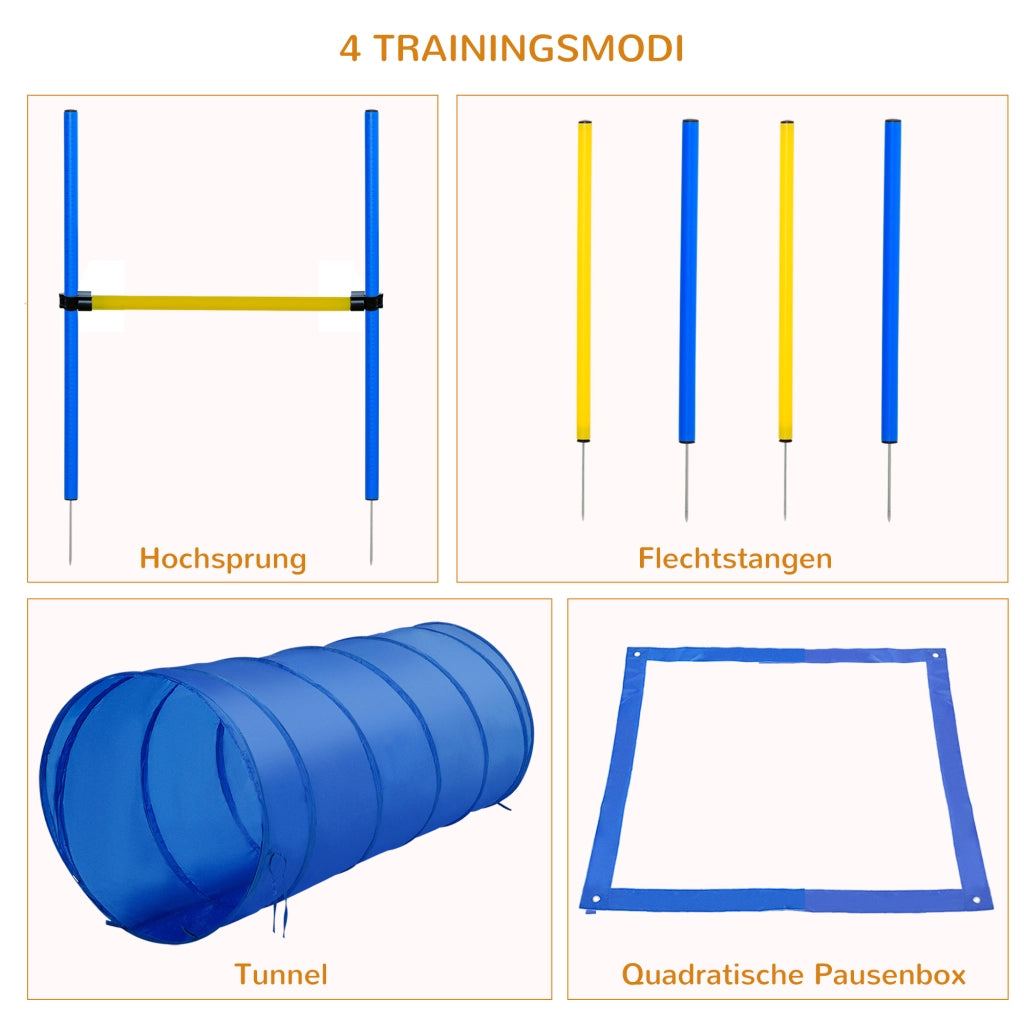 Set Agility per Cani con Tunnel e Stacchi ¨C Zephmum ¨C Blu