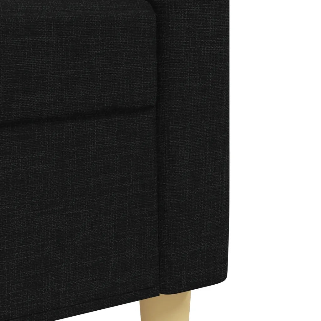 Set Divani 3 pz con Cuscini Decorativi Nero in Tessuto 3278307