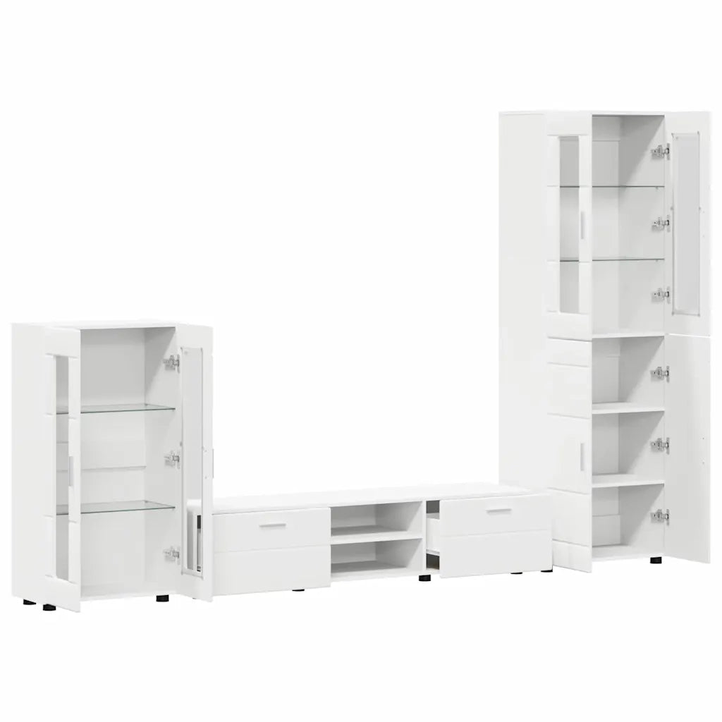 Set mobile TV con porta FLORIN 3 pcs Bianco Legno multistrato 3397974