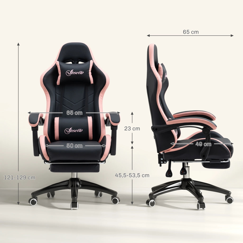 Sedia da ufficio gaming ¨C Minimal ¨C rosa e nero