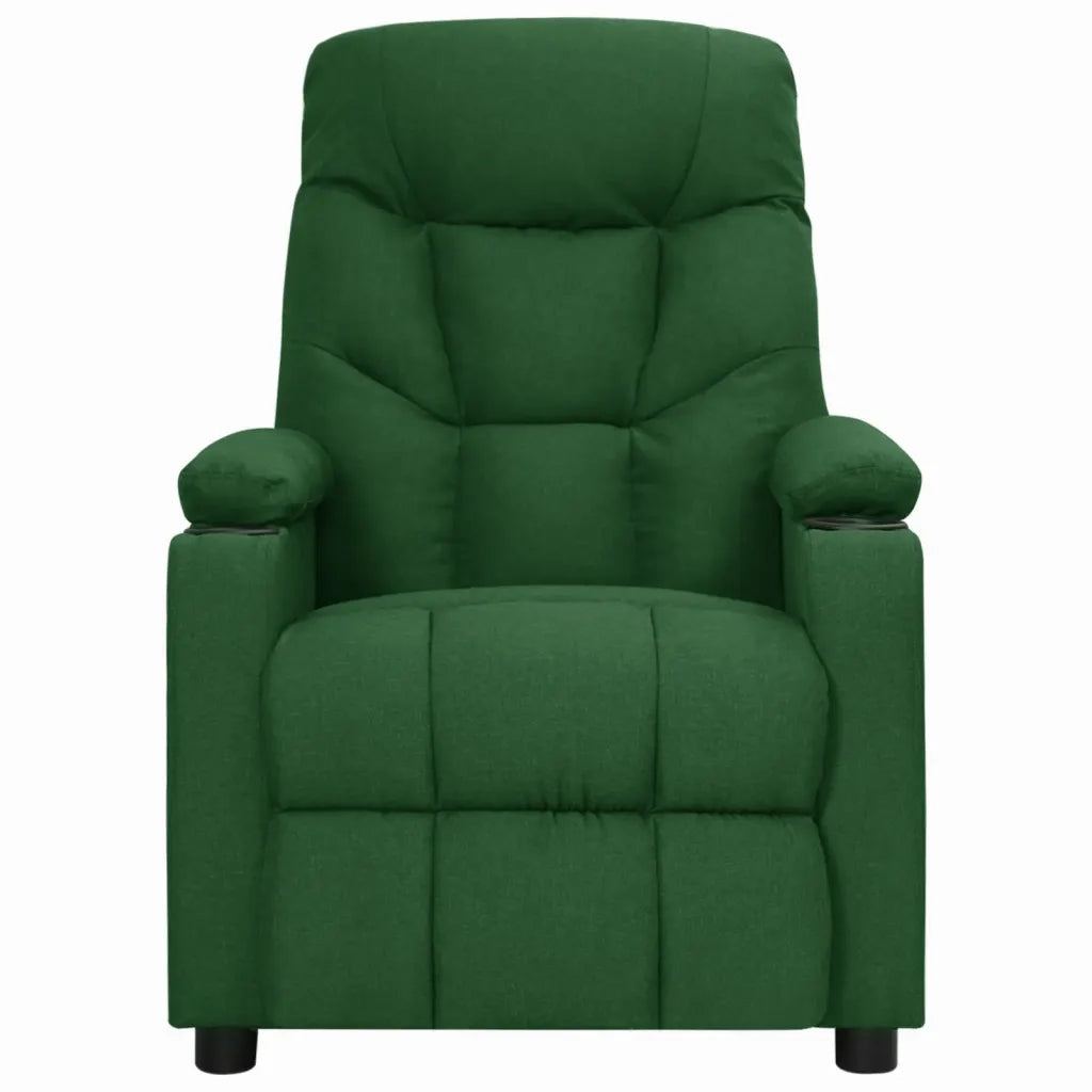 Poltrona | Sedia Relax Reclinabile in Tessuto Verde Scuro