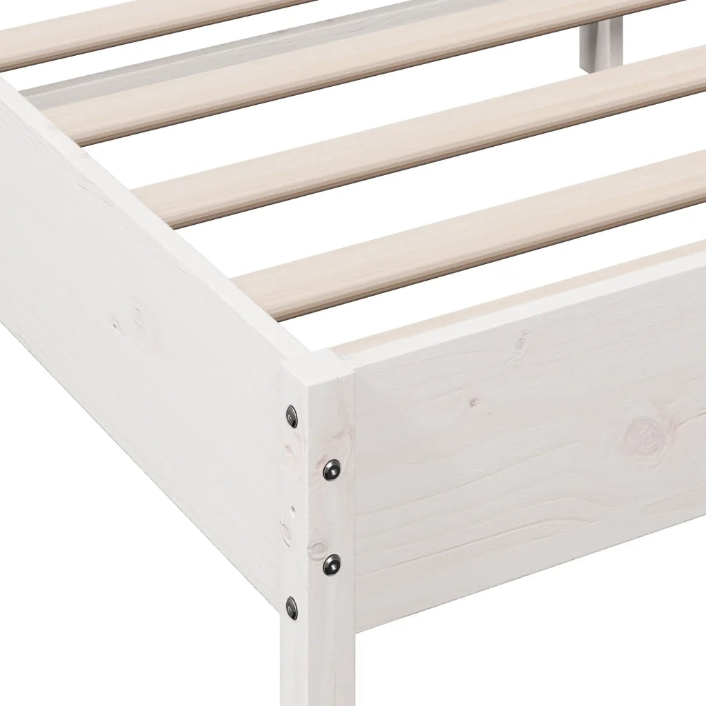 Letto senza Materasso-Struttura Letto Bianco 120x190 cm Legno Massello di Pino 445557