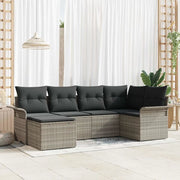 Set Divano da Giardino 6 pcs Grigio chiaro polyrattan 3345432