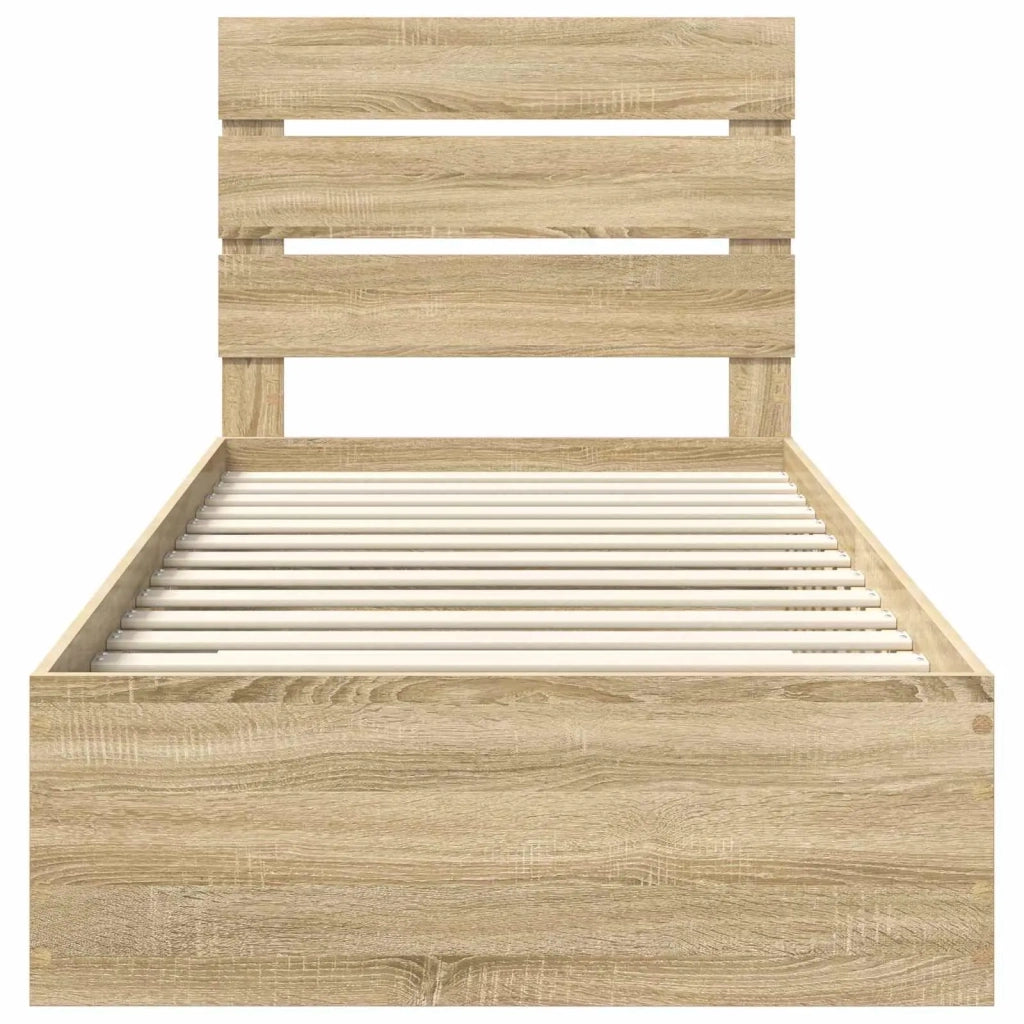 Struttura del letto Rovere Sonoma e Argento 75 x 190 cm 3412029