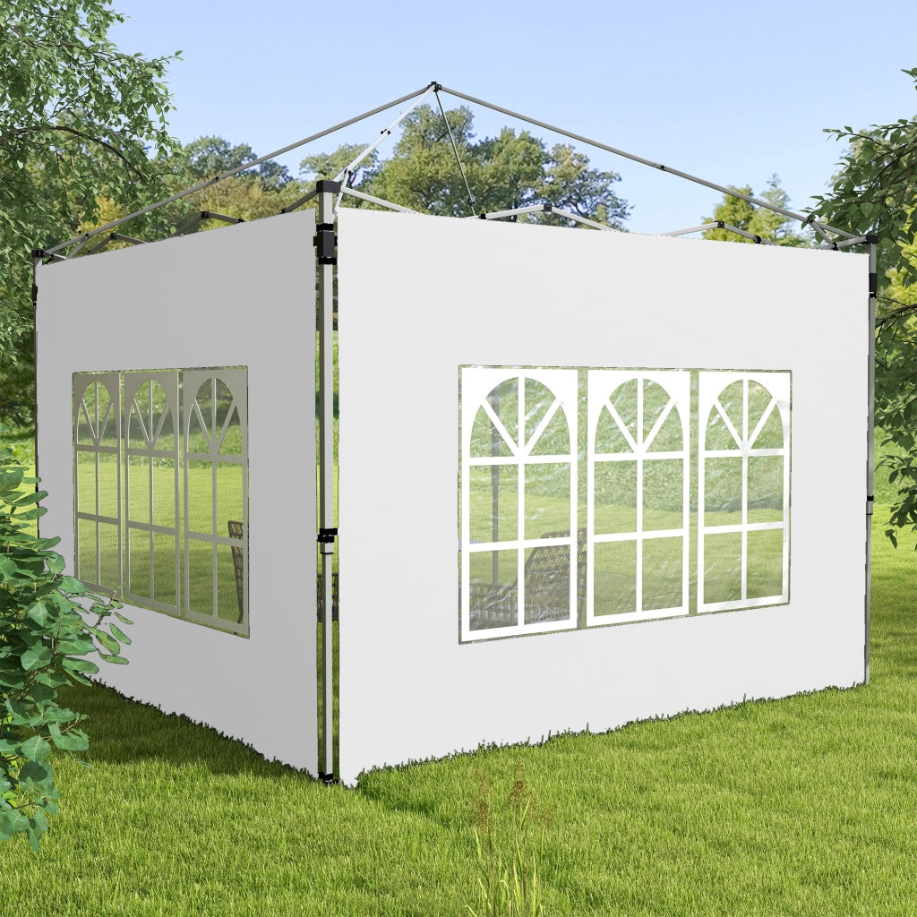 Pannelli laterali per tenda da giardino 3x3m con finestra ¨C Minimal ¨C 295x195cm bianco