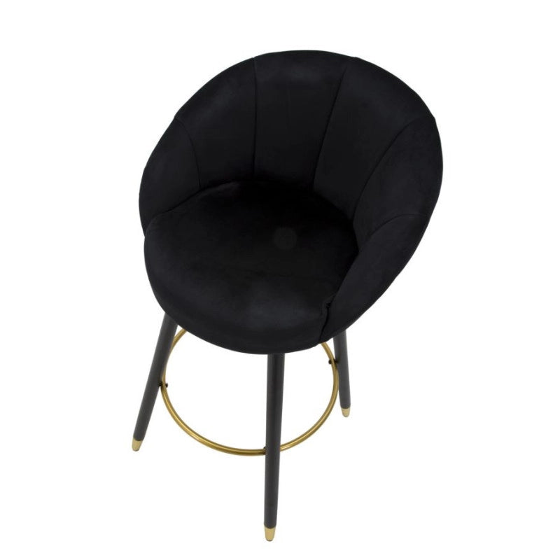 Sgabello Bar Prague Nero cm 55x56x104