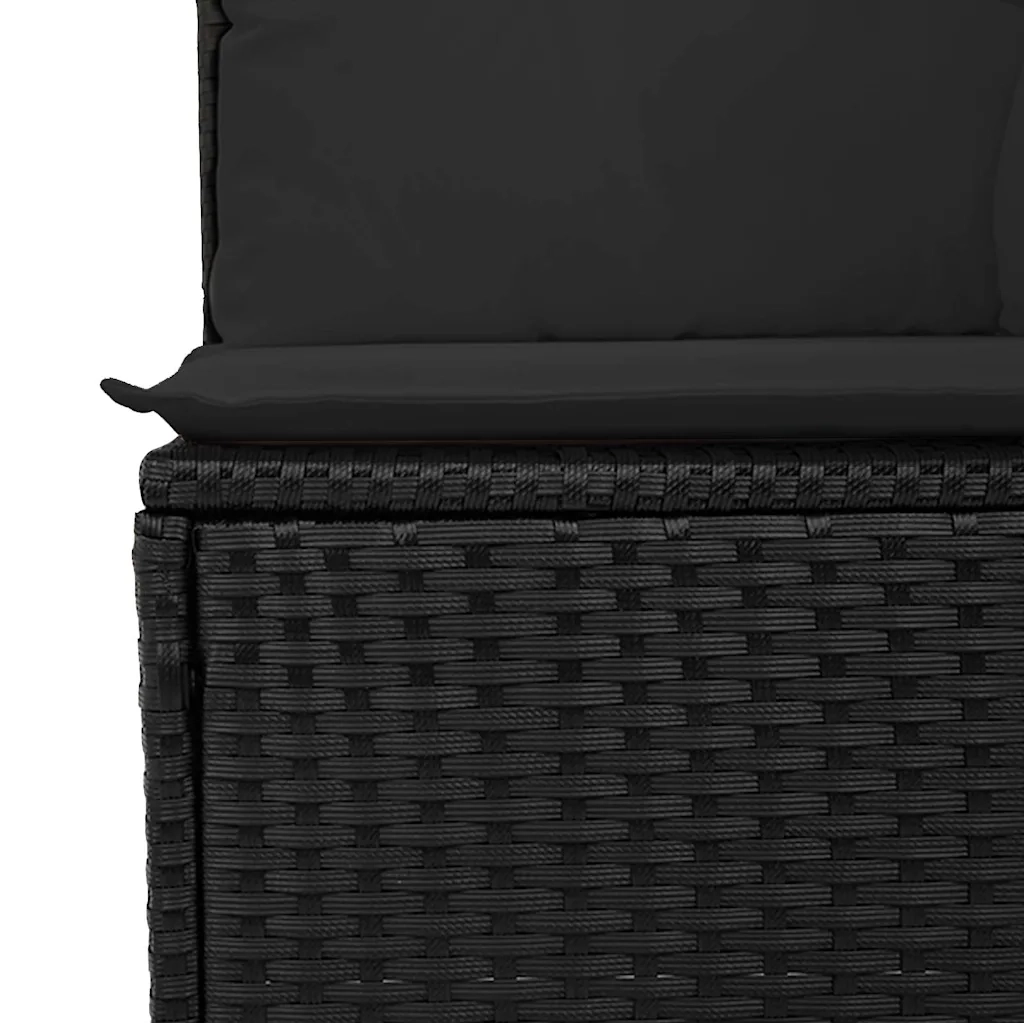 Set Divani da Giardino 5 pz | Set Salotto da Giardino con Cuscini in Polyrattan Nero