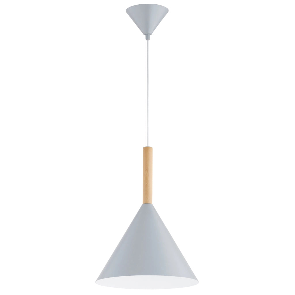 Lampada a sospensione moderna grigio/legno E27 15W FUKS