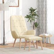 Poltrona Relax con Poggiapiedi Crema in Tessuto 3315151