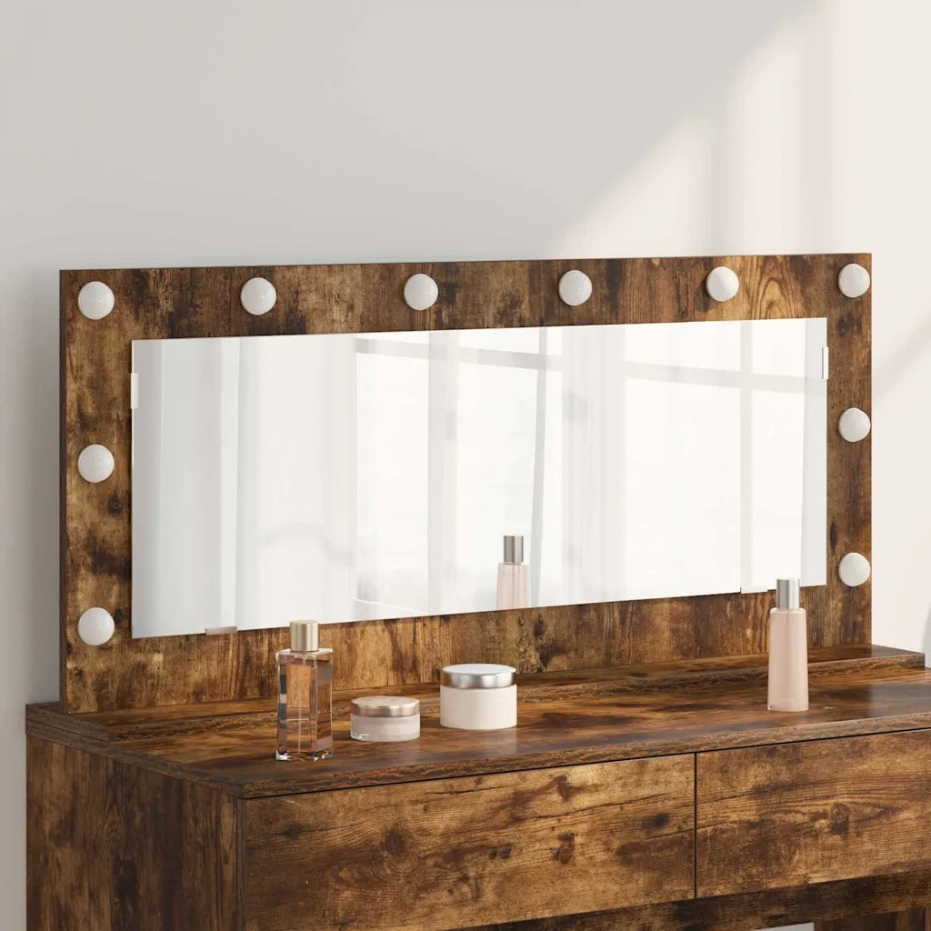 Specchio da Vanit¨¤ Rettangolare Rovere fum¨¦ 100 x 45 x 18 cm