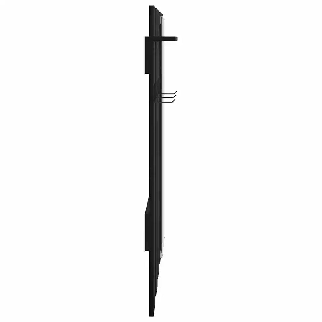 Appendiabiti a muro con specchio Rovere Nero 100 x 10 x 100 cm 874508